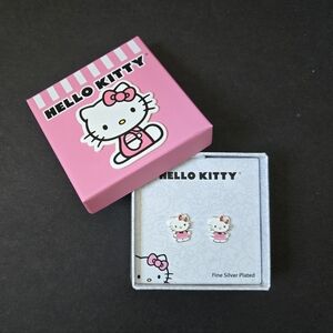 Hello Kitty Sanrio Pink and White Earrings